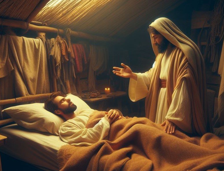 Angel coming to Joseph in a dream