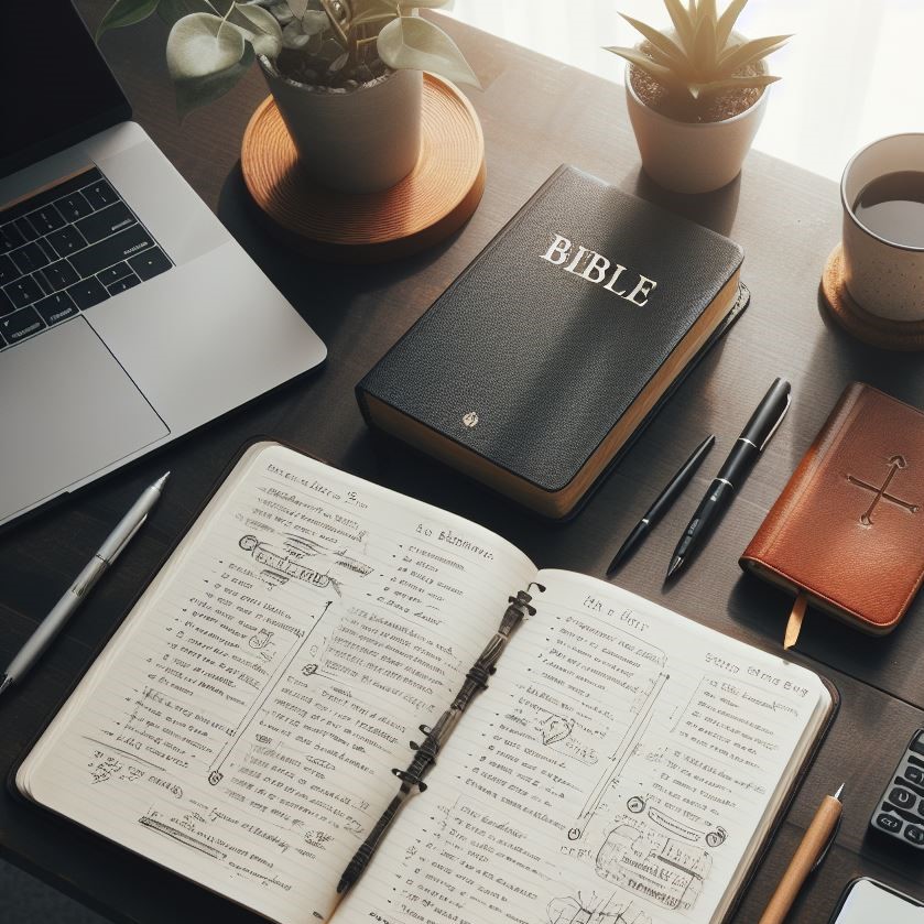 Desk with Sermon Notes