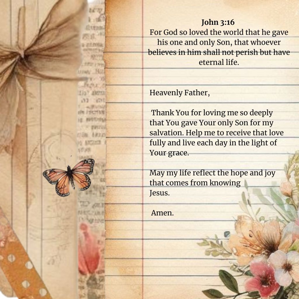 Bible Journaling with John 3:16 and Prayer