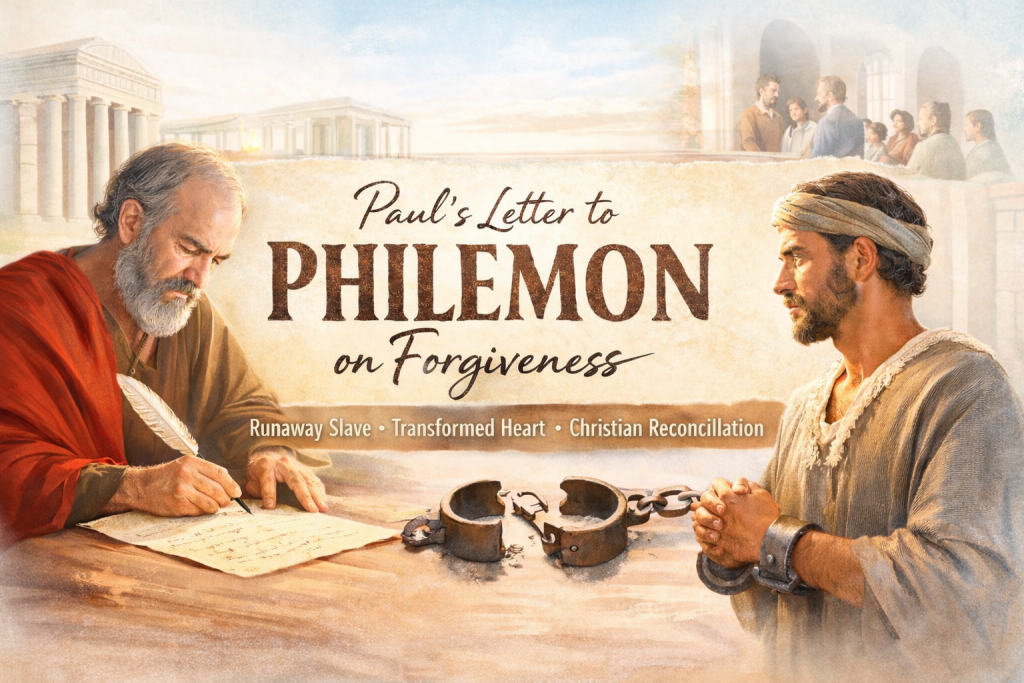 Philemon waiting for Paul to finish writing the letter