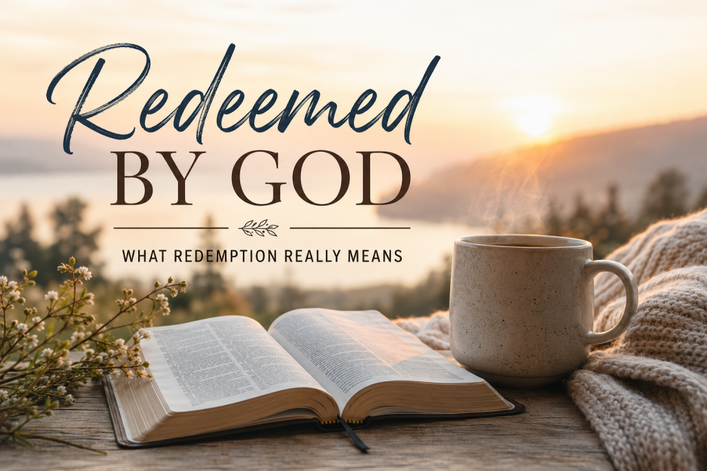 Redeemed By God text overlay