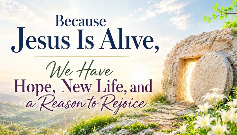 Because Jesus is Alive, We have Hope, New Life and a Reason to Rejoice