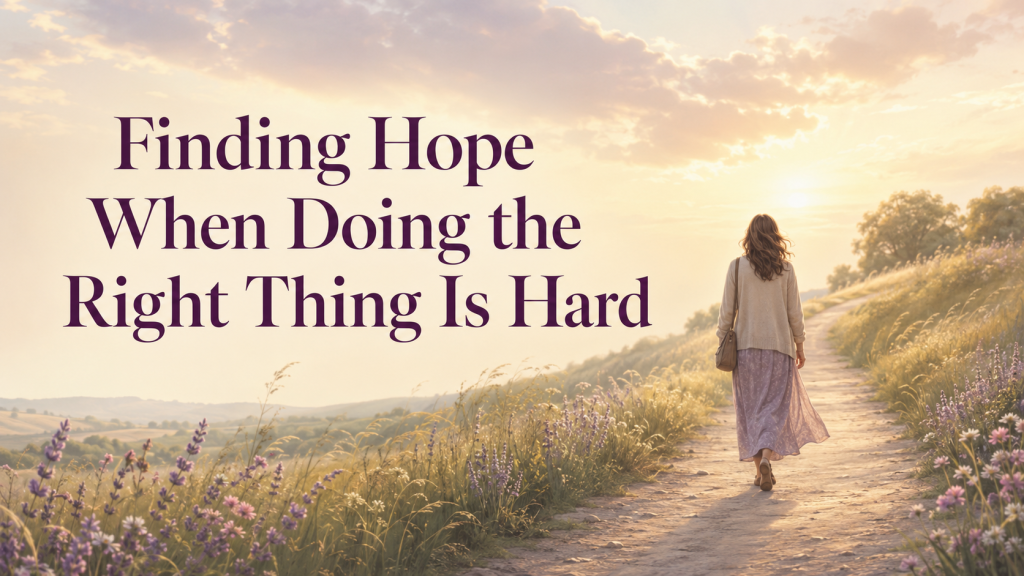 Finding Hope when doing the right thing is hard